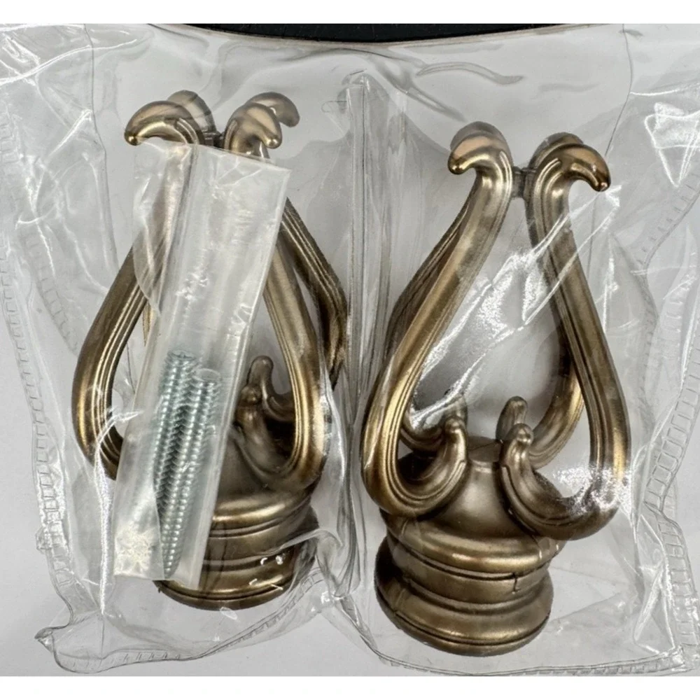 Gold Curtain Rod Finials Set 2 Decorative End Caps Cambria Florentine